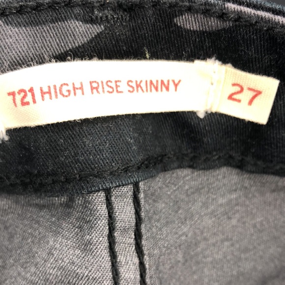 Levi's 721 Hi Rise Skinny sz 27 - black and grey camo NWOT - Picture 4 of 6